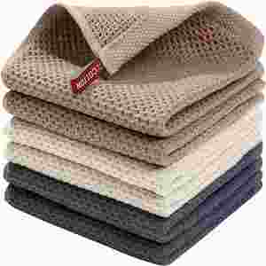 Serviettes de cuisine en coton gaufré 100% personnalisables avec logo, séchage rapide, durables, format carré 34x34cm, lot de serviettes, offre spéciale Amazon - Product Image 1