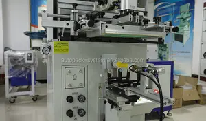 Impresora de pantalla de botella plana ovalada redonda semiautomática de un solo color