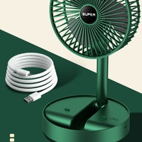 Ventilateur de table portable mini pliable télescopique rechargeable 3 vitesses, idéal pour le bureau, la chambre, l'extérieur et les camping-cars – Nouveauté 2025 en promotion