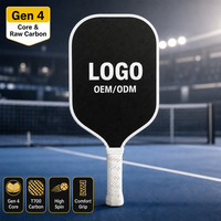 Raquette de pickleball en fibre de carbone brute Gen 4 avec logo personnalisé, noyau injecté de mousse de 16 mm, pour tournoi, vente en gros, direct usine