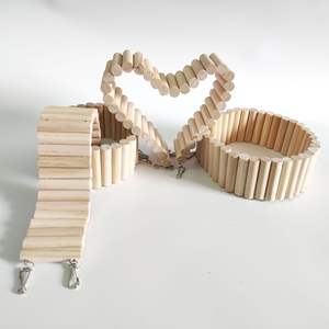 Hamster en bois naturel jouet d'escalade échelle sûre arche pont enclos petit animal Cage accessoires pour Hamsters nains gerbilles - Product Image 3