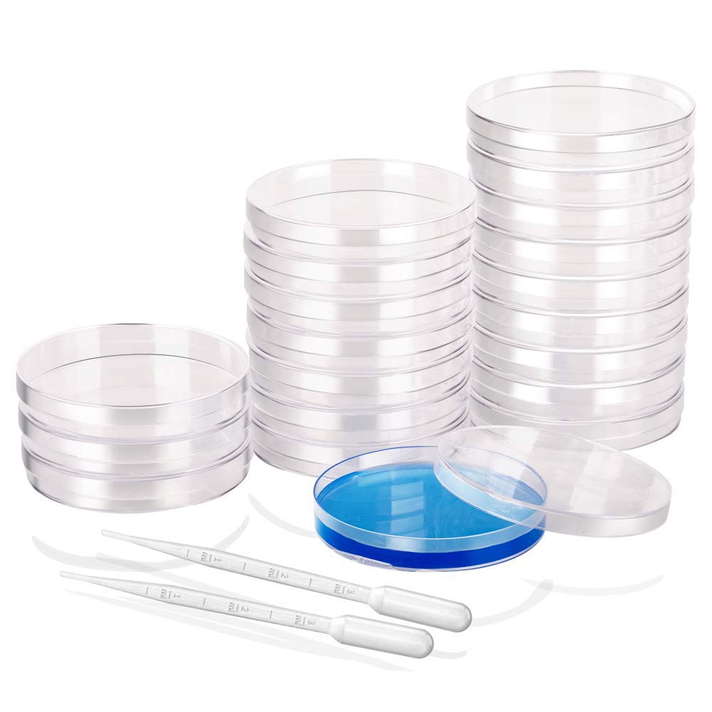 Prato de plástico descartável esterilizado, 90x15mm dois quartos petri dish 60mm 35mm 150mm