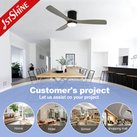 1stshine – ventilateur de plafond led 52 pouces, moteur cc, faible bruit, ventilateur de plafond décoratif encastré avec lumière