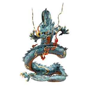 Copper Art <b>Workshop</b> Auspicious Dragon Brass Ornament Feng Shui Desk Decor Office Gift - Product Image 2
