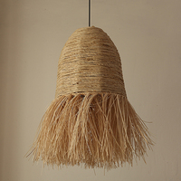 Odm Bali Chambre Fabriquée à la Main Bambus Lampe Rétro 3D Osier Abat-Jour Bambou Lampe Grande Suspension en Rotin
