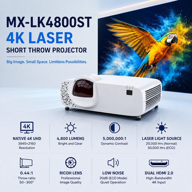 4K 4800 Lumen Projector Amazing Screen Indoor Immersive Projection Mapping Projector for Interactive 360 Degree Projection