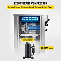 VEVOR-Machine à Crème Glacée Automatique Commerciale en Acier Inoxydable de 220V, Machine à Crème Glacée Molle et Frite