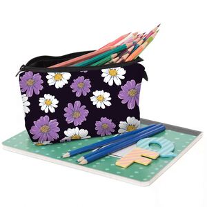 Bolsa de Cosméticos de Gran Capacidad con Diseño de Flor de Margarita, Bolsas de Maquillaje de Moda para Mujer, Bolsas de Almacenamiento de Plástico y Tela Suave, Bolsa de Viaje Tipo Dumpling - Product Image 5