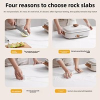 Buffet de cuisine autoportant en quartz style crème, avec étagères multifonctionnelles et rangement multi-niveaux pour la maison
