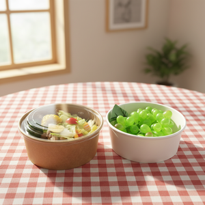 Recipientes de Papel para Llevar, Tazones para Ensalada de 500 ml a 1300 ml, Tazón de Papel Kraft Desechable para Fideos - Product Image 1