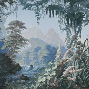 Revestimiento de paredes <span class=keywords><strong>Eden</strong></span> Panorámico Selva tropical Vegetación Retro Restaurante Sofá Fondo Pared Papel tapiz - Product Image 2