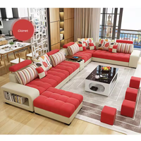 Ensemble de canapés en tissu en forme de L de luxe, meubles de salon, design moderne de haute qualité, grand format, respectueux de l'environnement, canapé multifonctionnel
