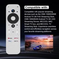 Télécommande vocale de remplacement avec code roulant et en plastique pour MECOOL KM2 PLUS ONN Android 4K UHD TV Box, portée 10-16M