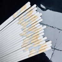 Baguettes en céramique de Jingdezhen, anti-moisissure, résistantes à la chaleur, faciles à nettoyer, couleur macaron de luxe, surface légère effet roue de chanvre, modernes