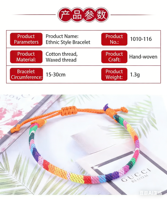 Pulsera Tejida Ajustable de Estilo Budista Go2boho, Pulsera Religiosa Trenzada Hecha a Mano para Mujeres y Hombres