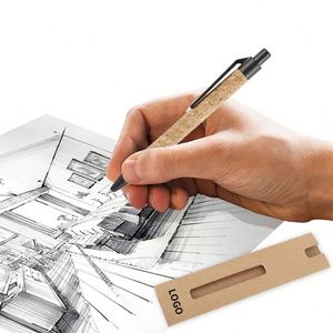 Stylo bille en paille de blé 2025 – Écologique, petit et rond, en paille de blé et liège, en promotion - Product Image 3