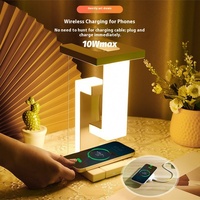 Veilleuse à chargement sans fil personnalisée en lévitation, contrôle tactile, lampe d'ambiance LED à intensité variable avec chargeur de téléphone pour lampe de bureau pour chambre à coucher