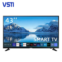 Televisor LED Inteligente VSTI de 43 Pulgadas a Precio Económico con Android TV, Logotipo Personalizado, Ultra HD 1080p, Carcasa Negra, NTSC 60Hz