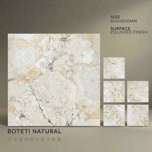 Vistaar Glamour Grey Marble Look Porcelain Floor Tiles 60x60cm Polished Ceramic Flooring - Product Image 3