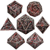 Ensemble de dés polyédriques en métal massif pour jeux de société D&D, en alliage de zinc, dés D20, 7 pièces, durables et écologiques