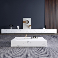 Table basse et meuble TV combinés en roche, style simple, mobilier italien, support TV de luxe léger - Vente en gros usine