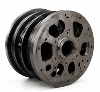 Grande poulie à courroie multi-creuses robuste |   Grande roue de transmission industrielle usinée CNC, service OEM personnalisé