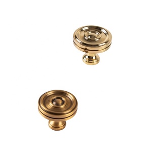 مقبض باب من النحاس الأمريكي, مقبض باب نحاسي بتصميم فرنسي ذهبي ، أجهزة أثاث - Product Image 2