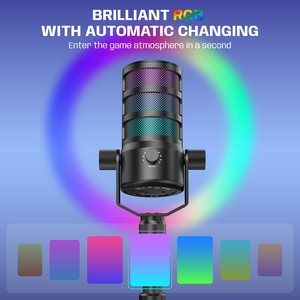 POD professionnel USB <span class=keywords><strong>Microphone</strong></span> de bureau écran tactile anneau lumière antibruit condensateur de poche pour Studio de jeu en streaming - Product Image 6