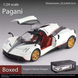 Modèle de voiture sport Pagani en alliage à l'échelle 1:24, avec son et lumière, direction boomerang, jouet pour garçon, modèle de voiture en métal - Product Image 5