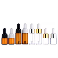 Flacons compte-gouttes miniatures en verre ambré transparent pour huiles essentielles et crèmes de soin de la peau, échantillons de test avec échantillons gratuits