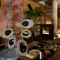 Kaimei-Collier Vintage en Forme de Diamant Étincelant avec Pendentif Goutte d'Eau, Bijoux de Luxe Haut de Gamme en Diamant Bleu, 2025