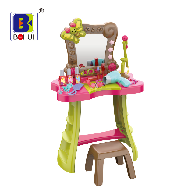 Музыкальное фортепиано, набор для туалетного столика, игрушки для девочек, аксессуары для макияжа с рабочим фортепиано и мигающими огнями, большое зеркало