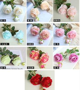 Trang Trí Đám Cưới Châu Âu Hoa Mẫu Đơn Nhân Tạo 3 Đầu Thân Cây Hoa Mẫu Đơn Lụa Hoa Hoa Mẫu Đơn Trang Trí Cho Bán - Product Image 6