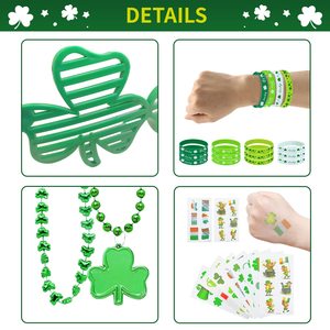 St. <span class=keywords><strong>Patrick</strong></span>'s Day <span class=keywords><strong>Party</strong></span>-Set: Kleeblatt-Brillen, Halsketten, Grüne Armbänder, St. <span class=keywords><strong>Patrick</strong></span>'s Day <span class=keywords><strong>Party</strong></span>-Zubehör - Product Image 3