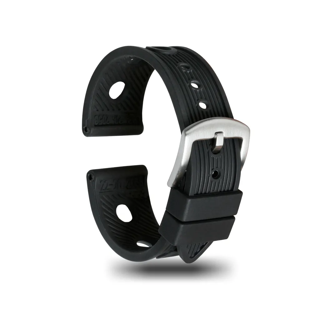 Bulk Custom 22Mm 24Mm Tps Horloge Bandjes Waterdicht Classic Black Tps Rubber Horlogebandjes Voor Tissot