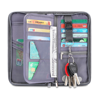 Dompet Paspor Anti Air dengan Pelindung RFID, Organizer Dokumen Perjalanan Modis, Tempat Paspor Gantung Multi Kartu