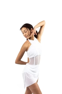 Robe <span class=keywords><strong>de</strong></span> danse lyrique moderne sans manches en mousseline pour femme, idéale pour l'entraînement en salle <span class=keywords><strong>de</strong></span> bal, costume en maille pour performance - Product Image 5