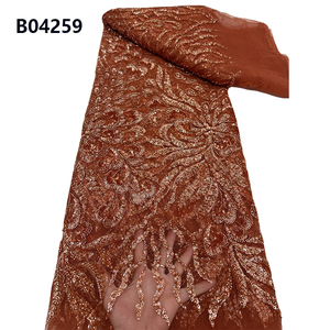 Chocoo Giá Rẻ Giá Sang Trọng Màu Trắng <span class=keywords><strong>Net</strong></span> Sequin Ren Vải 2024 Thêu Hạt Ren Vải Cho Váy Cưới - Product Image 2