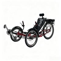Triciclo reclinable de tres ruedas de 26 pulgadas, bicicleta reclinable plegable con asiento acolchado