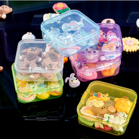 Boîte de rangement mini transparente rectangulaire en plastique, vente en gros de conteneurs PP de haute qualité, boîtes carrées en vrac