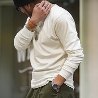 Herenshirts Maden Heavyweight Henley Shirt Vintage Workwear Stijl Lange Mouw Knoopsluiting Lente Top Trendproduct 2026