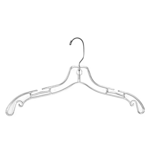 Wholesale 17" Clear Cloths Transparent Ps Thick Plastic Shirt Dress Hangers