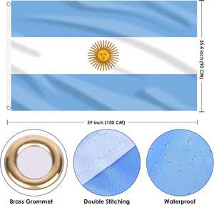 Nuoxin Bandiera Nazionale Argentina di Alta Qualità 3x5 FT per Giardino, Cortile, Parate, Eventi, Decorazioni per la Casa, Bandiera Canadese Premium - Product Image 2