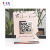 Letreros Acrílicos Personalizados con Código QR Doble para Redes Sociales, Facebook e Instagram, Bajo MOQ