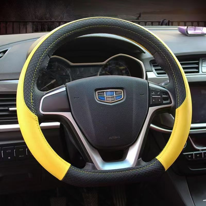 Shengge Universal Nappa Leather 4-Spoke Steering Wheel Cover - Premium Car Interior Accessories