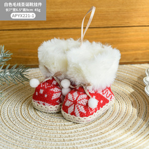 279 नए क्रिसमस रचनात्मक छोटी वस्तुओं को सजाने के लिए लाल कपड़े के क्रिसमस के जूते - Product Image 6