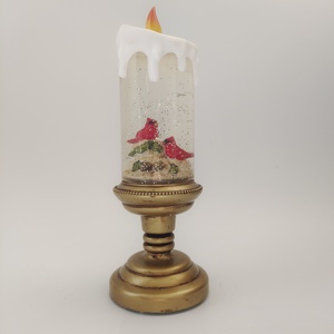 Resina personalizzata artigianato lanterna musicale in plastica globo di neve resina piccolo uccello <span class=keywords><strong>rosso</strong></span> interno per regalo di festa - Product Image 2