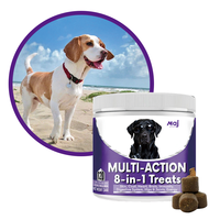 Complément alimentaire multivitaminé 8-en-1 pour chiens, marque privée OEM, 120 comprimés à croquer pour la santé des animaux de compagnie