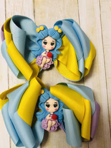 Accessori DIY 35*55mm Kawaii <span class=keywords><strong>cartone</strong></span> <span class=keywords><strong>animato</strong></span> <span class=keywords><strong>principessa</strong></span> sirena ciondoli in resina per capelli fiocco cassa del telefono decorazione - Product Image 6