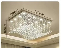 Lustre suspendu moderne de haute qualité pour table à manger rectangulaire, luminaires en cristal K9 en forme de goutte de pluie, pour maison de luxe